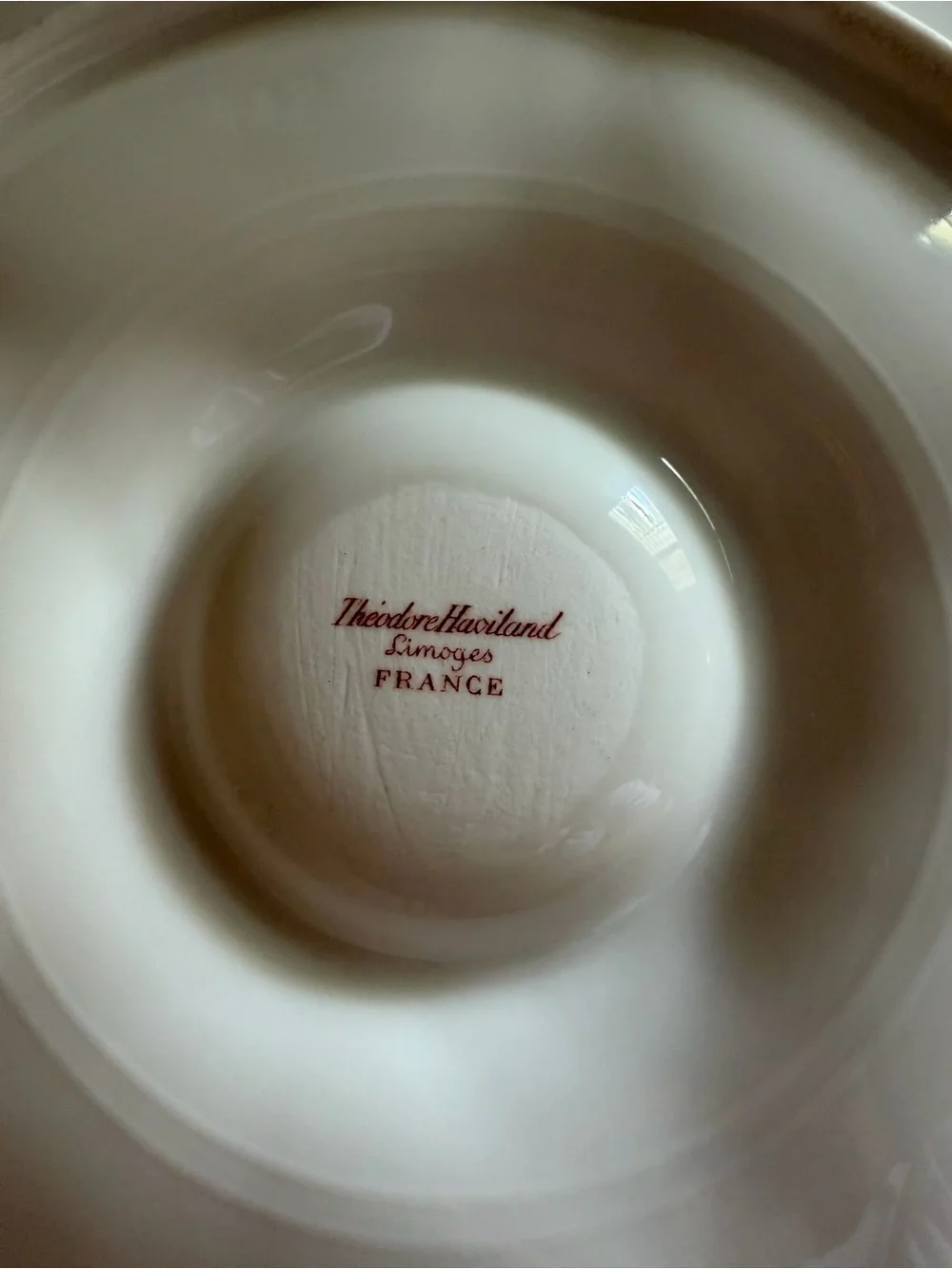 Antique Porcelain Theodore Haviland Ranson White with Gold Trim Oyster Plate
